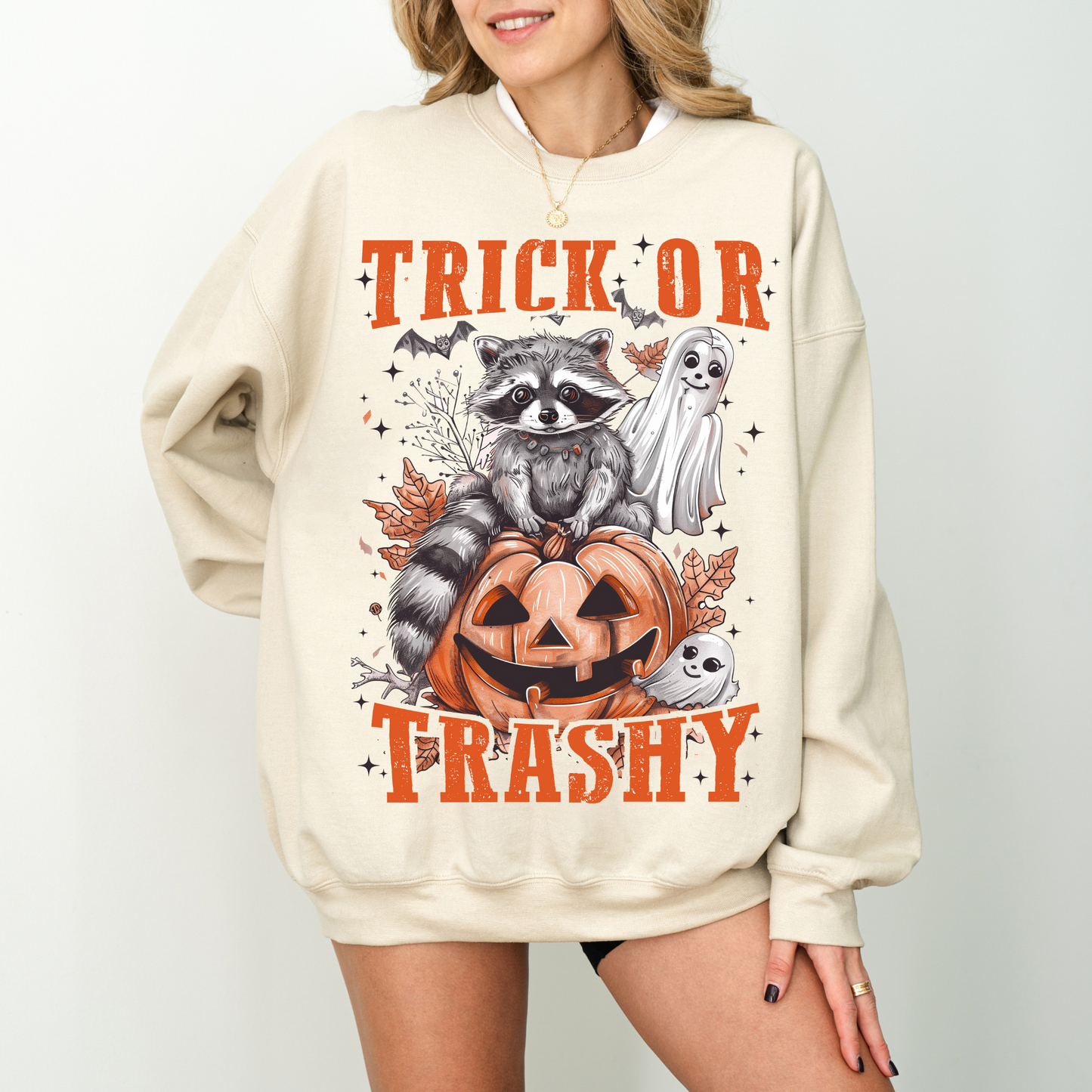 Trick or Trashy Sweatshirt, Halloween Crewneck.