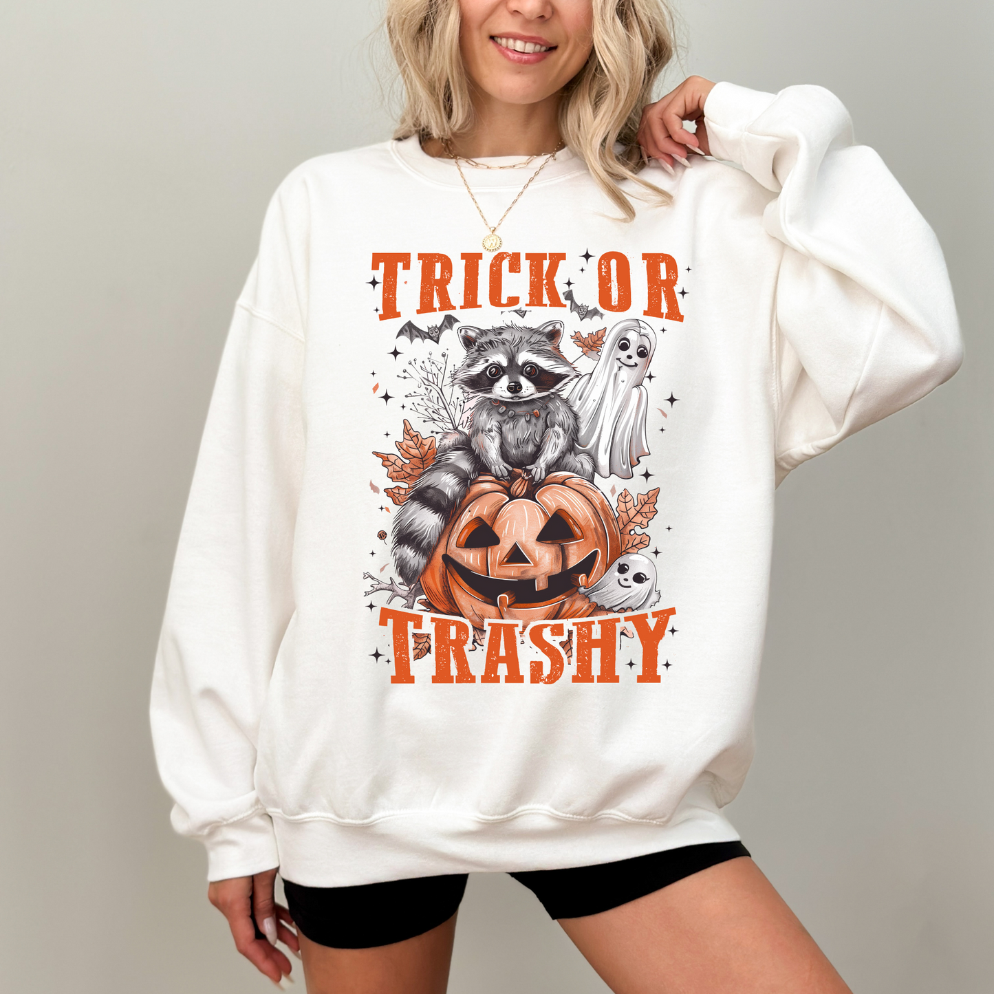 Trick or Trashy Sweatshirt, Halloween Crewneck.